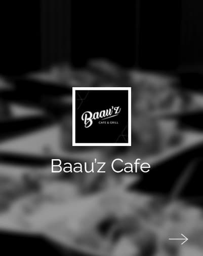 Baau'z Cafe brand card, cafe & grill photography by Qaurus