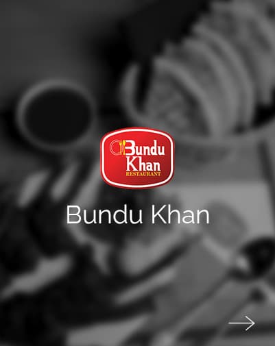 Bundu Khan brand card, barbecue restaurant photography by Qaurus