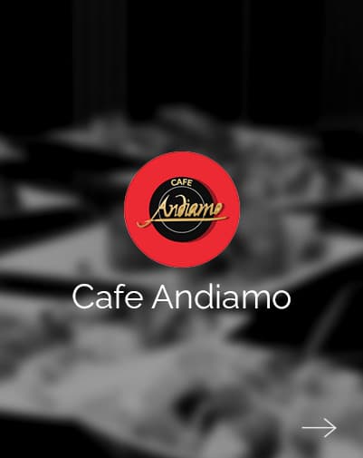 Cafe Andiamo brand card, cafe photography by Qaurus