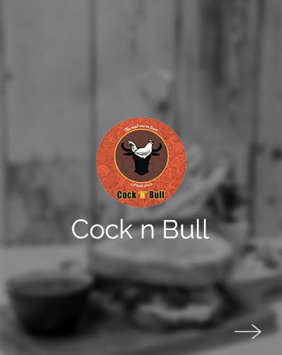 Cock n Bull brand card, fast-food chain photography by Qaurus