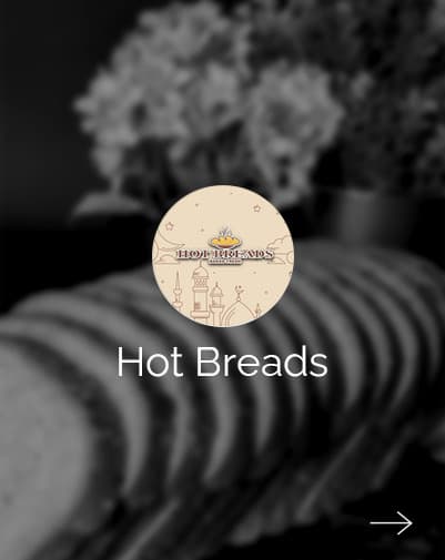 Hot Breads brand card, bakery photography by Qaurus