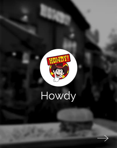 Howdy brand card, burger chain photography by Qaurus