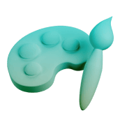 Brush and palette icon