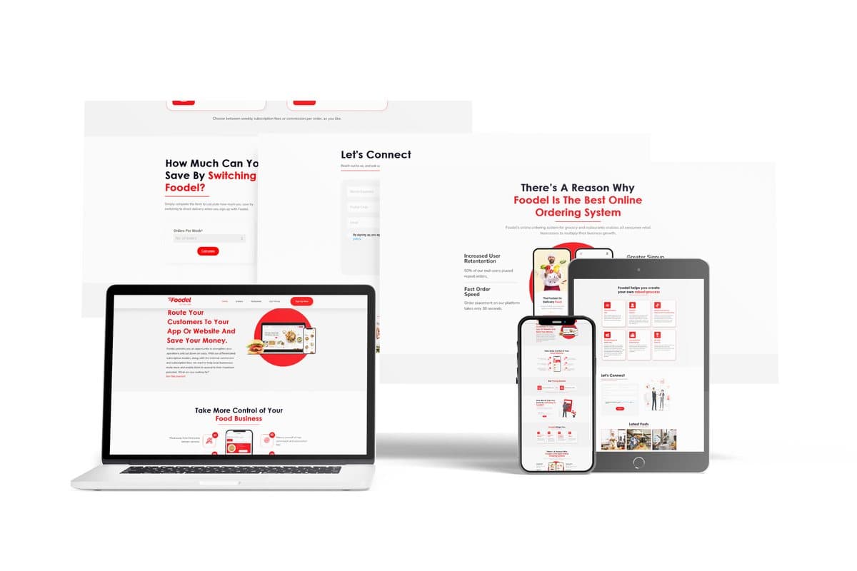 Foodel restaurant ordering website design